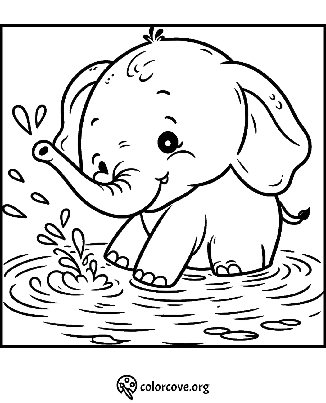 a cartoon of an elephant holding an umbrella