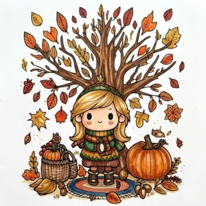 62 Cozy Fall Coloring Pages: Aesthetic Autumn Relaxation