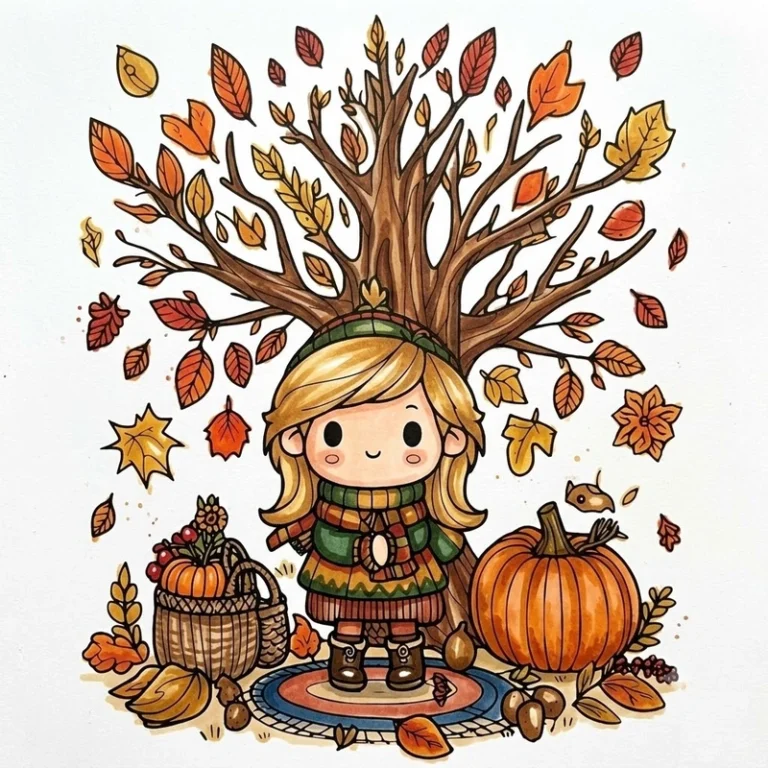 71 Cozy Fall Coloring Pages: Free Autumn Printables