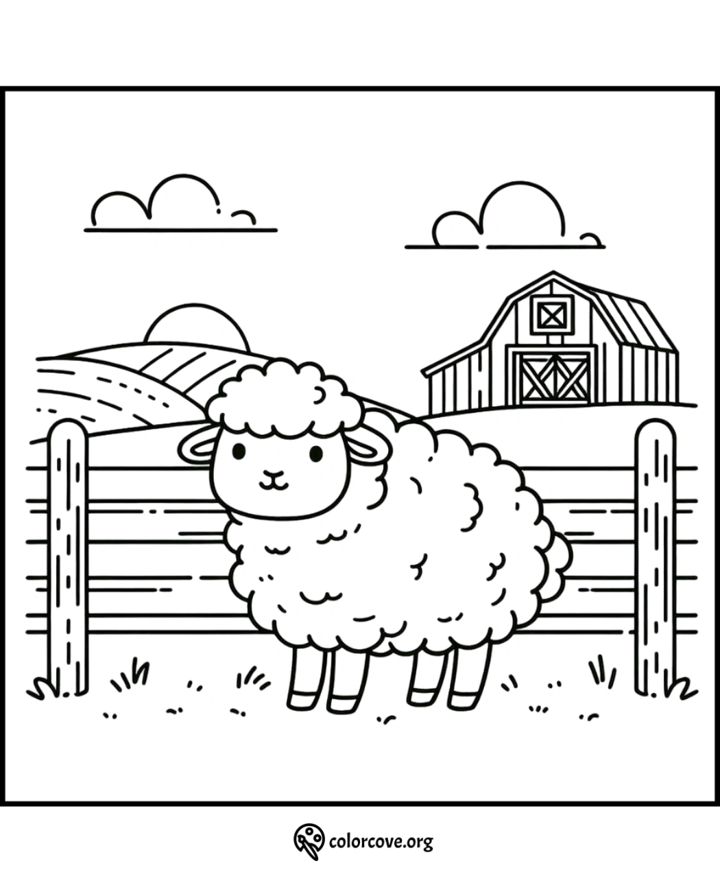 a sheep in a fence