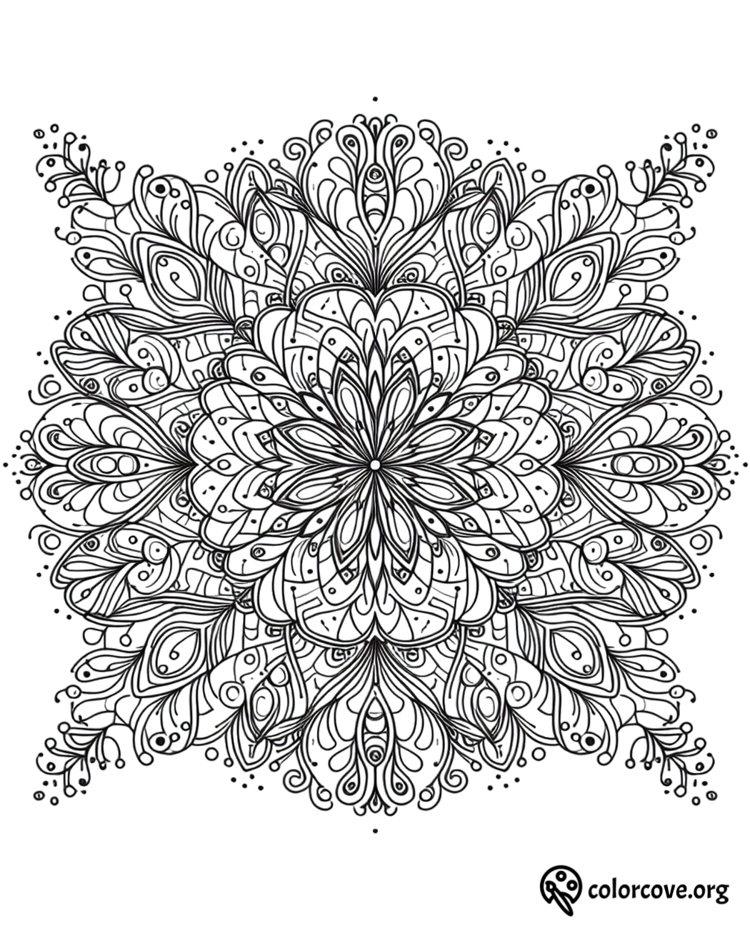 a black and white mandala