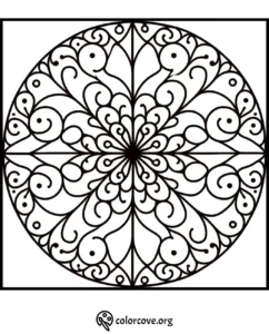 a circular black and white pattern