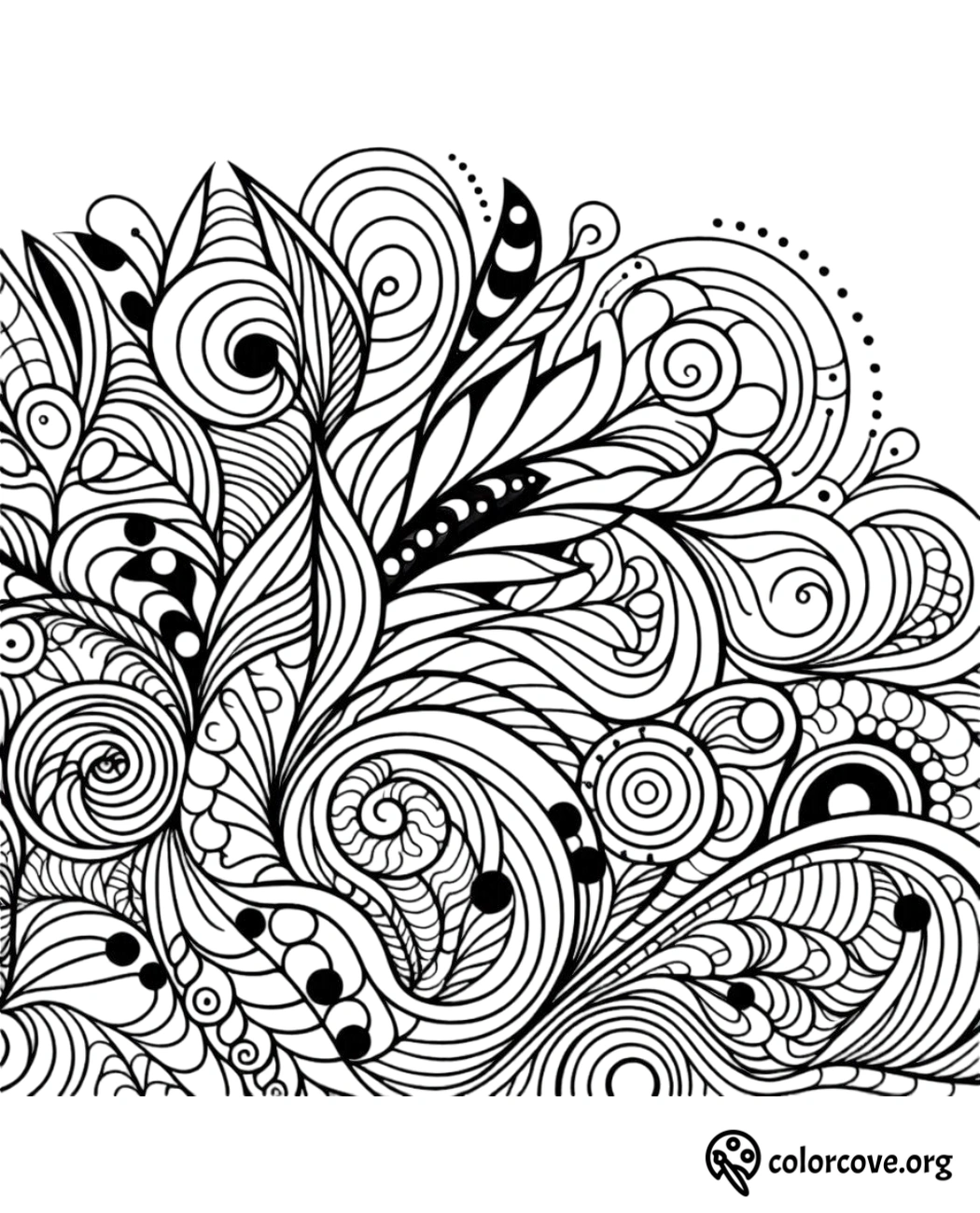 a black and white drawing of a swirly design