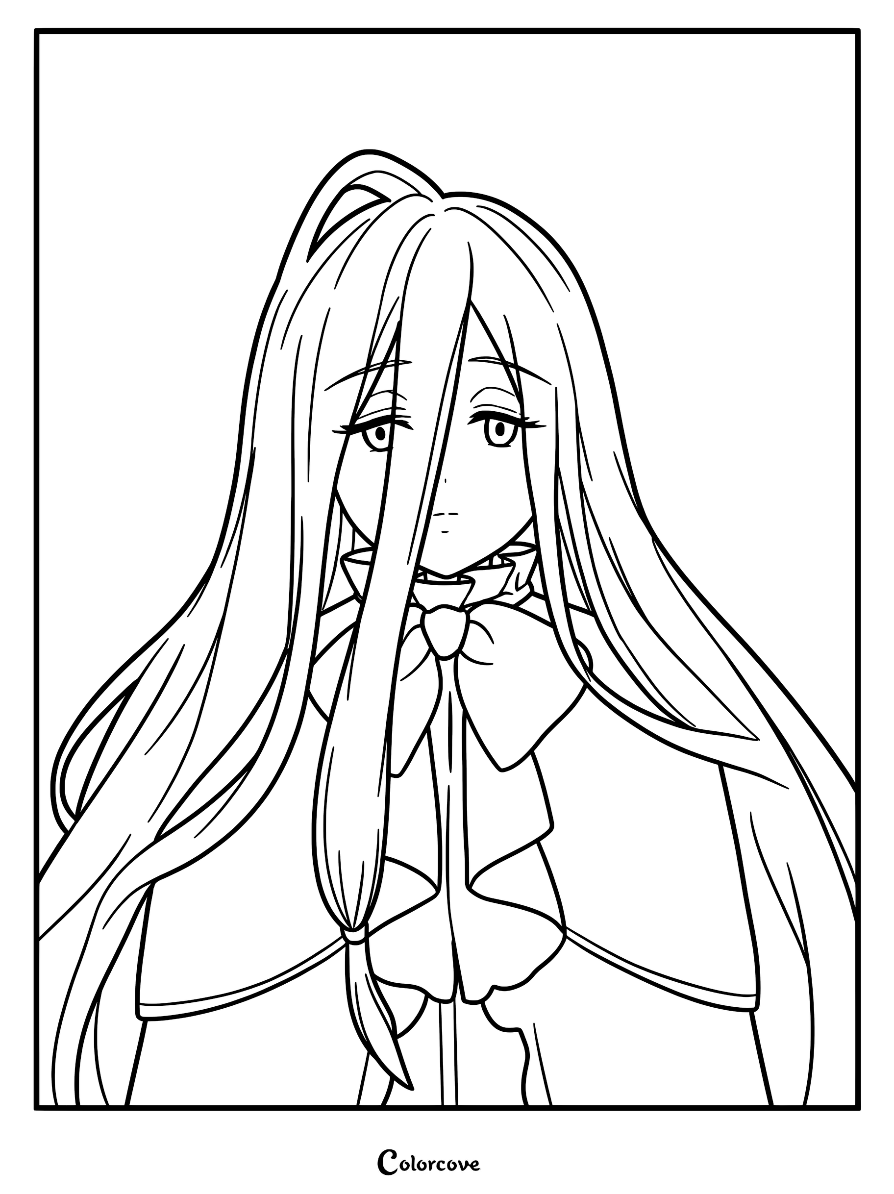 Sense, a highly skilled, elite First-Class Mage within the Continental Magic Association, featured in a detailed line art coloring page.