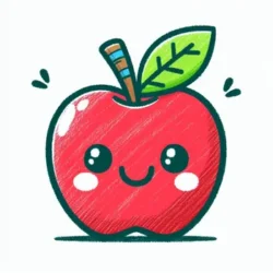 Cute smiling apple coloring page with a single leaf, perfect for kids' activities and educational fun.