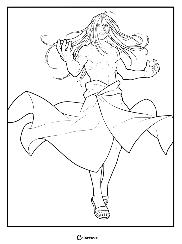 Coloriage de Père de Fullmetal Alchemist: Brotherhood sous sa forme humaine plus jeune rappelant Van Hohenheim.
