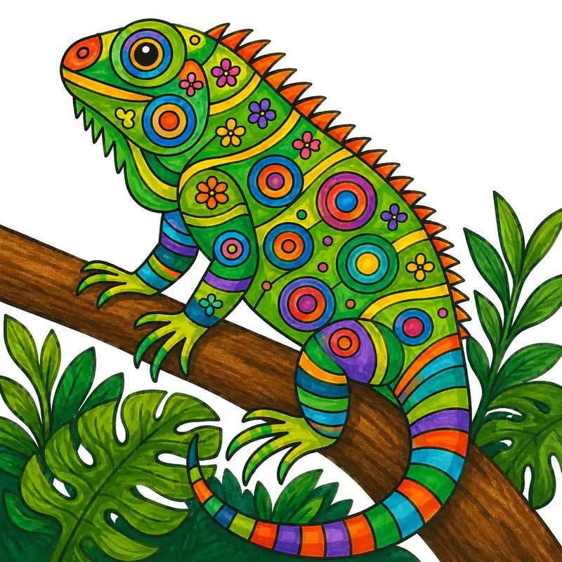 45 Fun Iguana Coloring Pages for Creative Kids and Adults