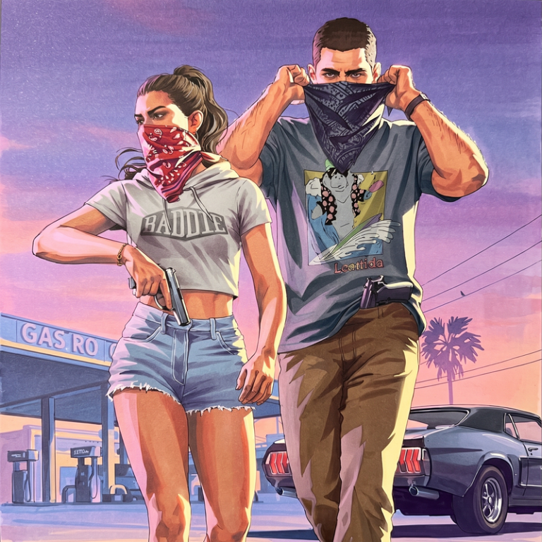 26 GTA VI Coloring Pages: Jason & Lucia Fan Art