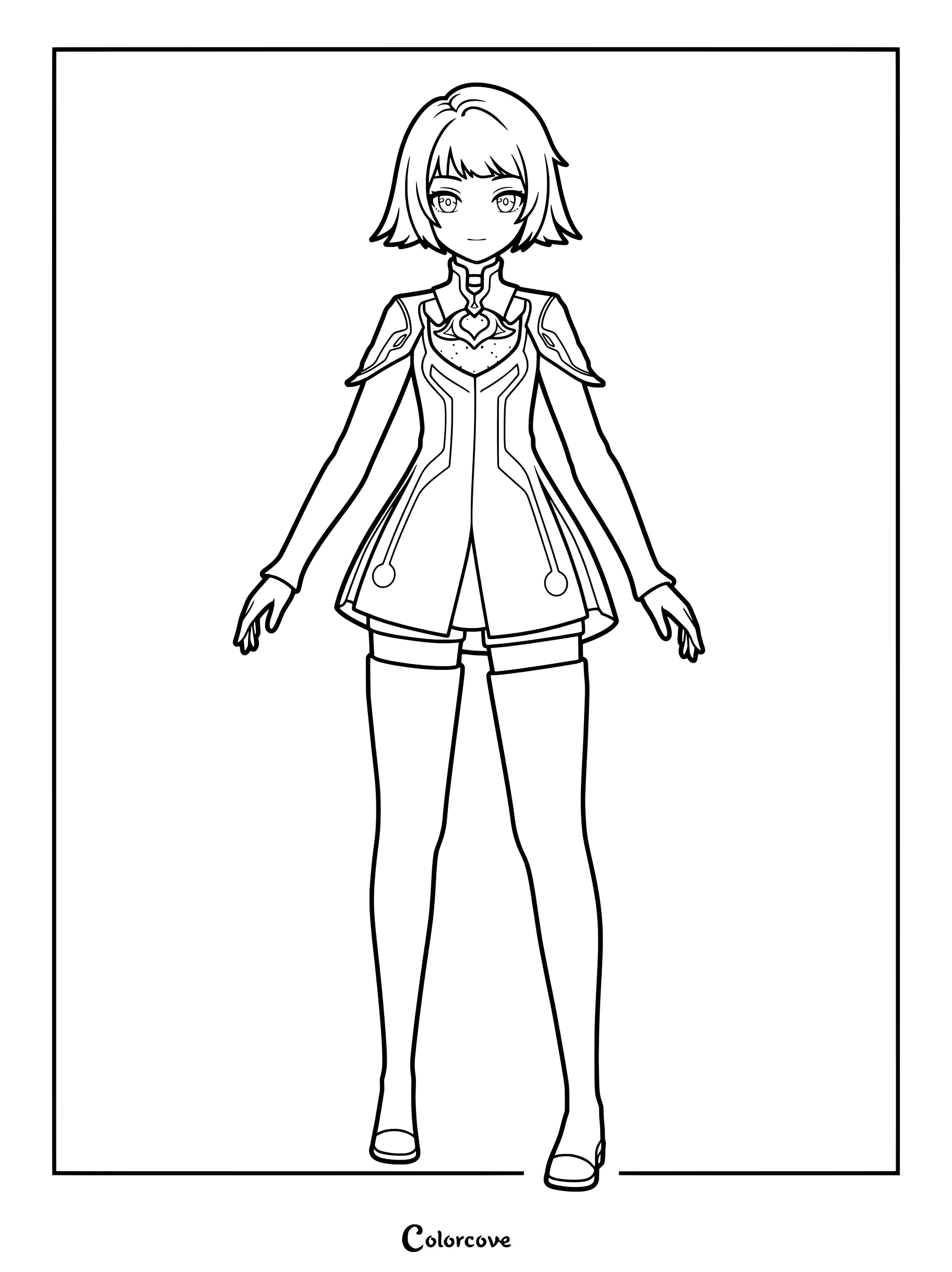 Wonderland Manekin coloring page featuring character details from Genshin Impact.
