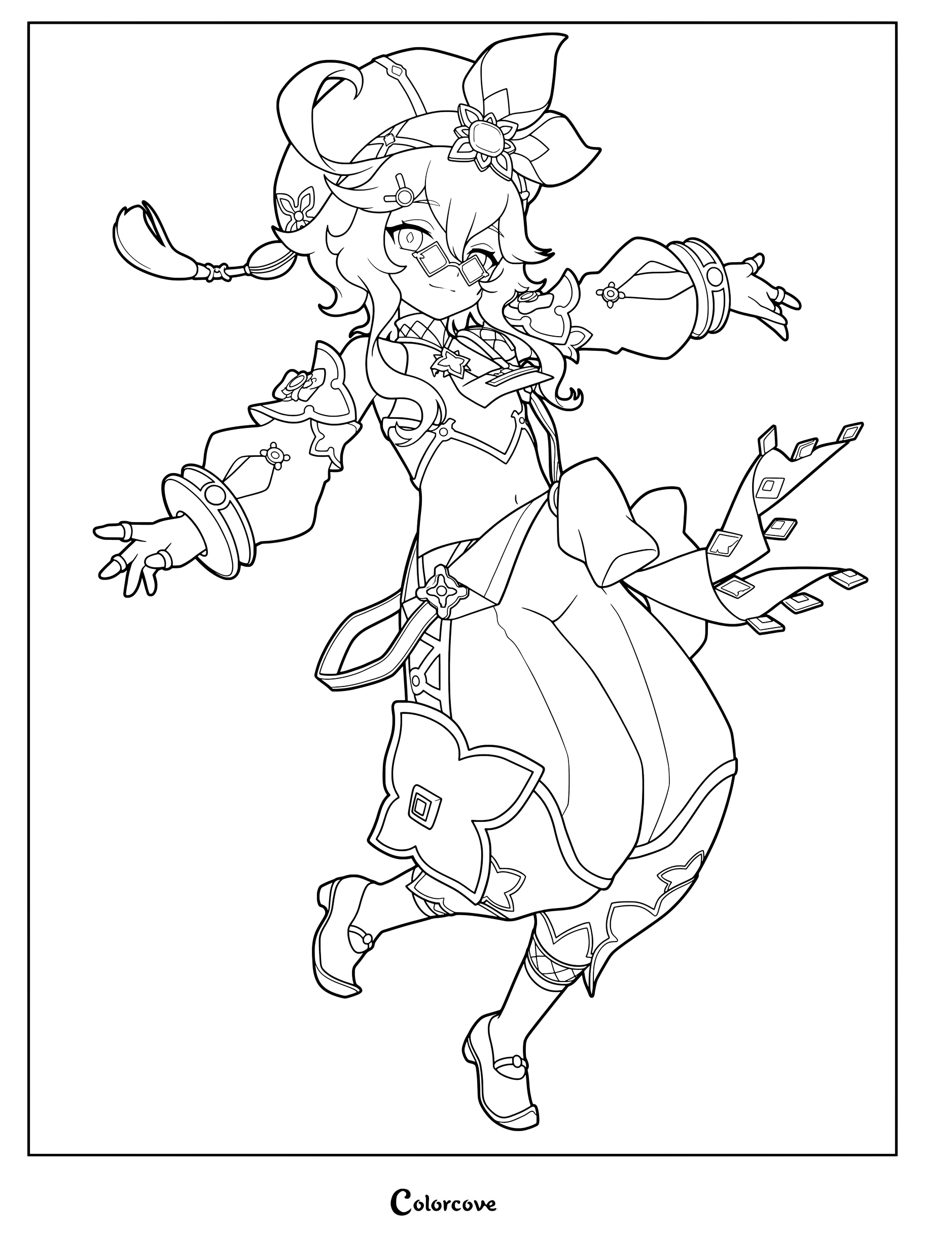 Dori coloring page from Genshin Impact