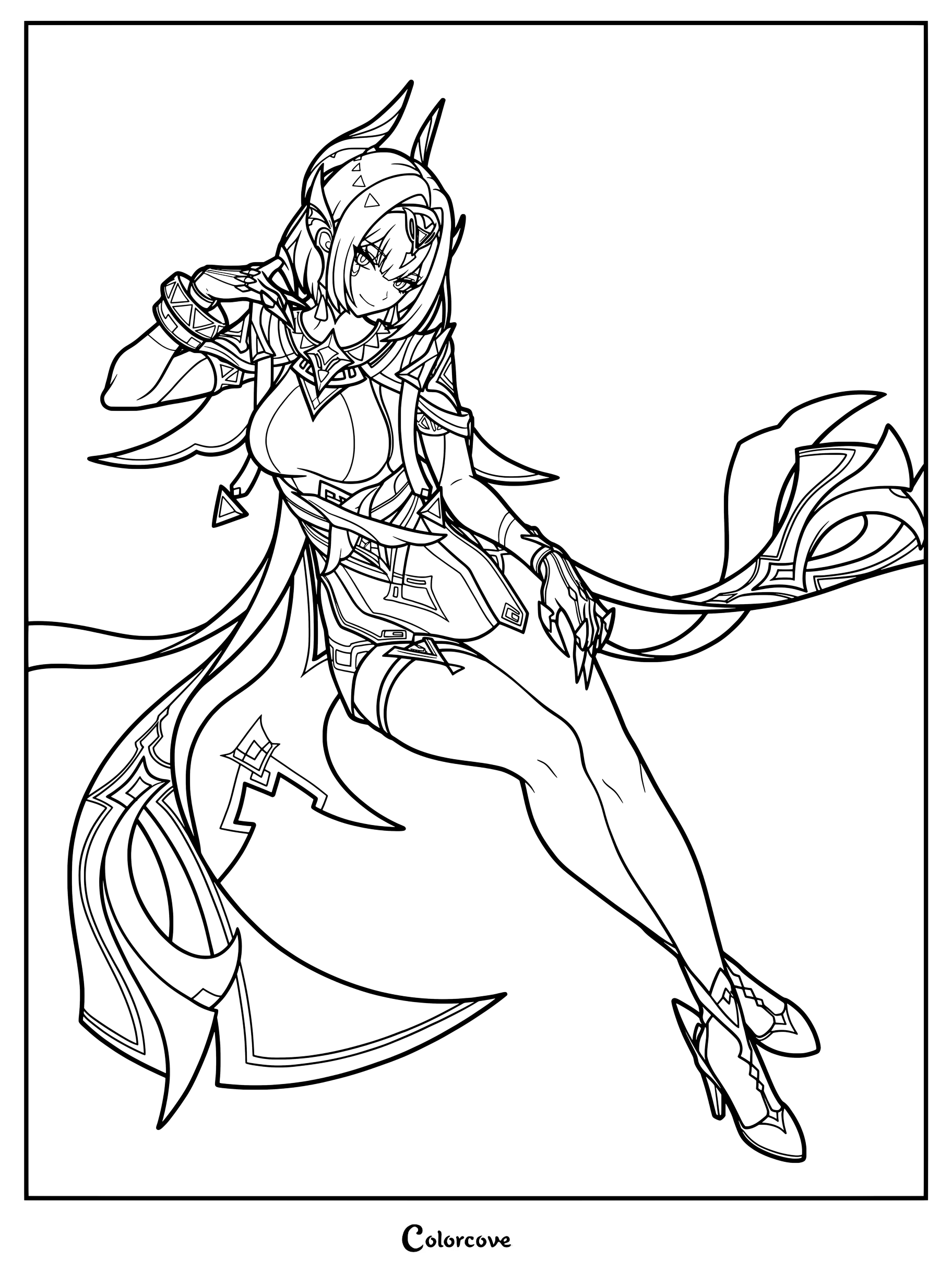 Nefer from Genshin Impact coloring page