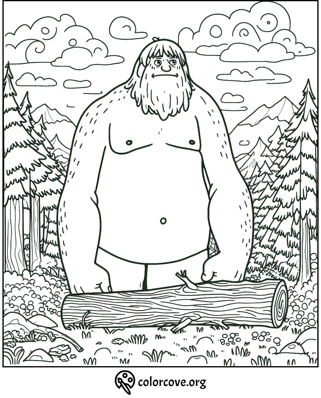 a cartoon of a man holding a log