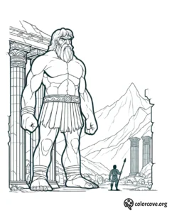 a drawing of a giant man