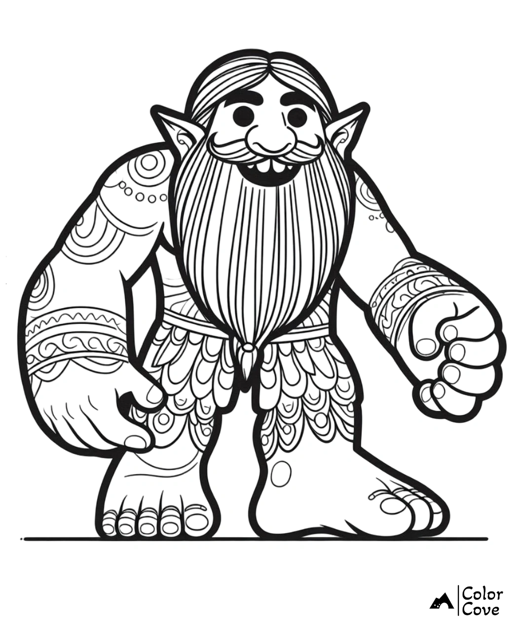 a cartoon character with a beard and mustache