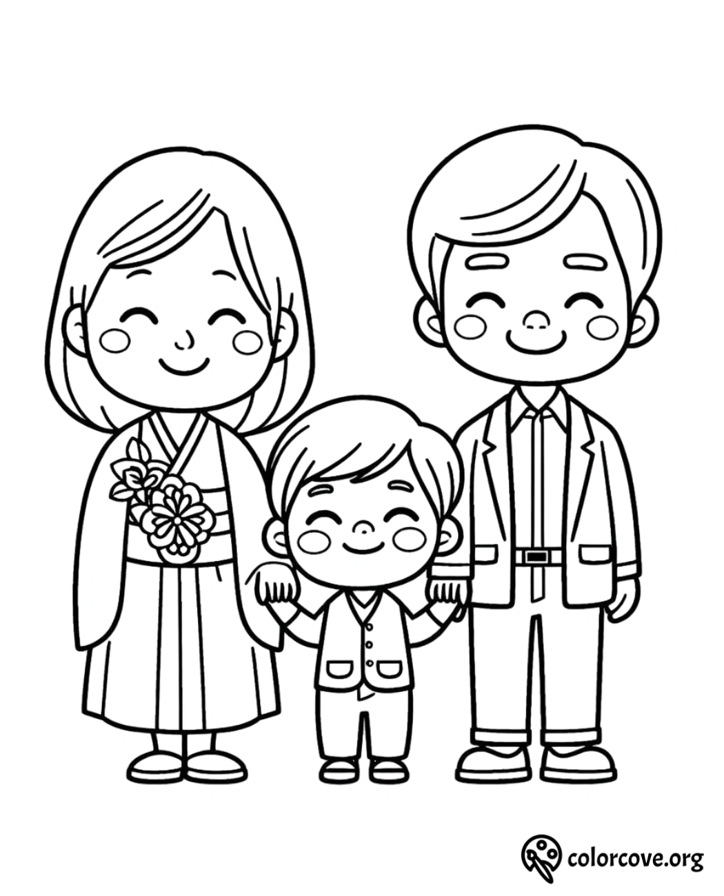 a cartoon of a family