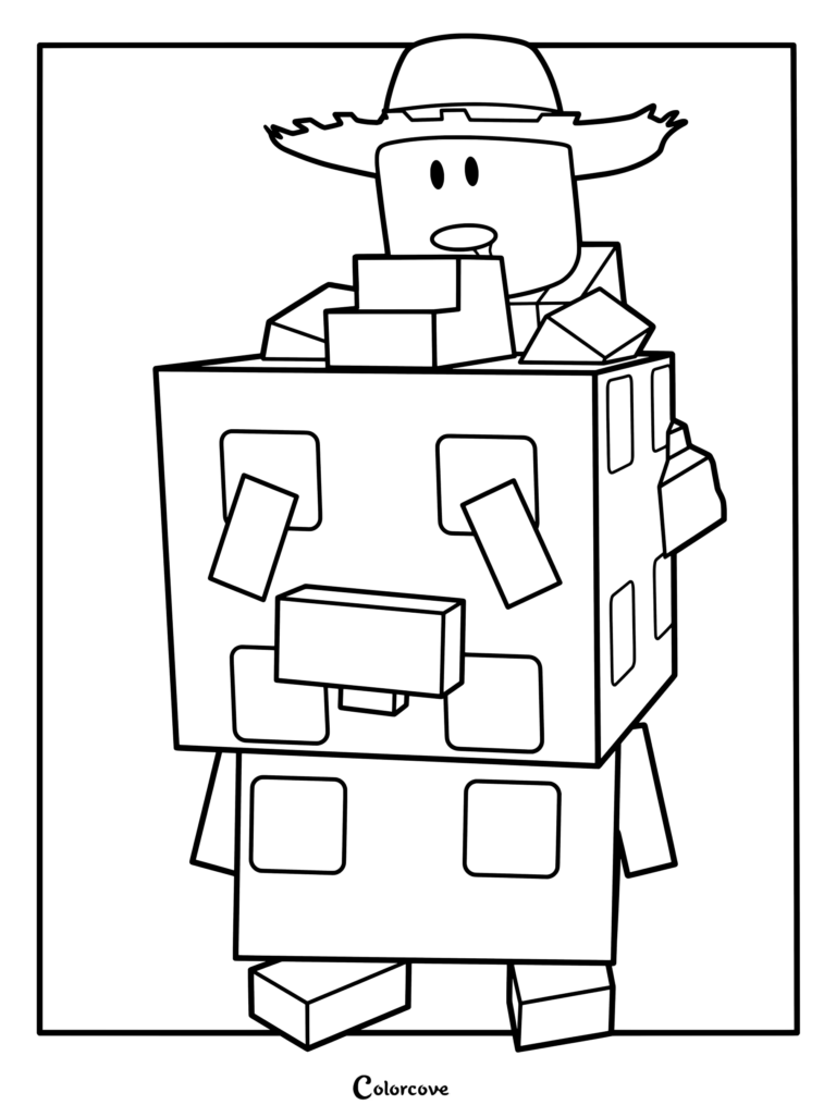 Coloriage à imprimer présentant l'animal de compagnie Poulet Zombie du jeu Roblox Grow a Garden