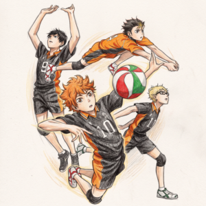 Dibujos de Haikyu: Acción en Karasuno