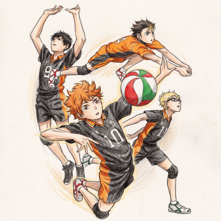 47 Haikyu Coloring Pages: Karasuno Action Art