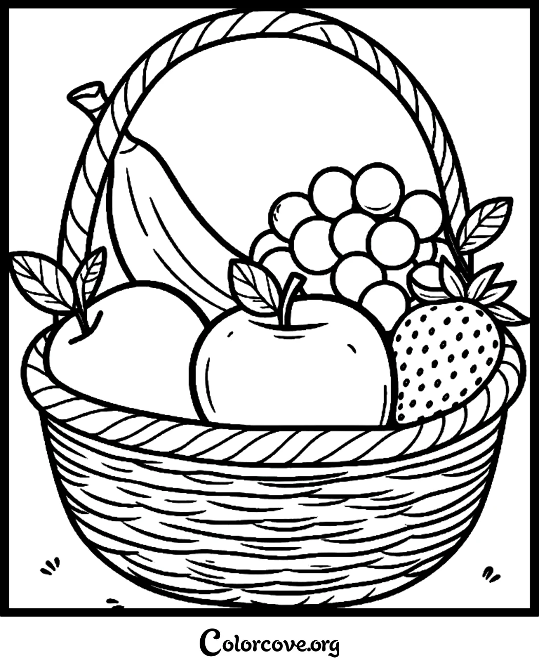 Encourage healthy eating habits with this fun fruit basket coloring page. Simply download and print this engaging, free activity sheet to keep kids entertained while they learn about nutritious snacks.