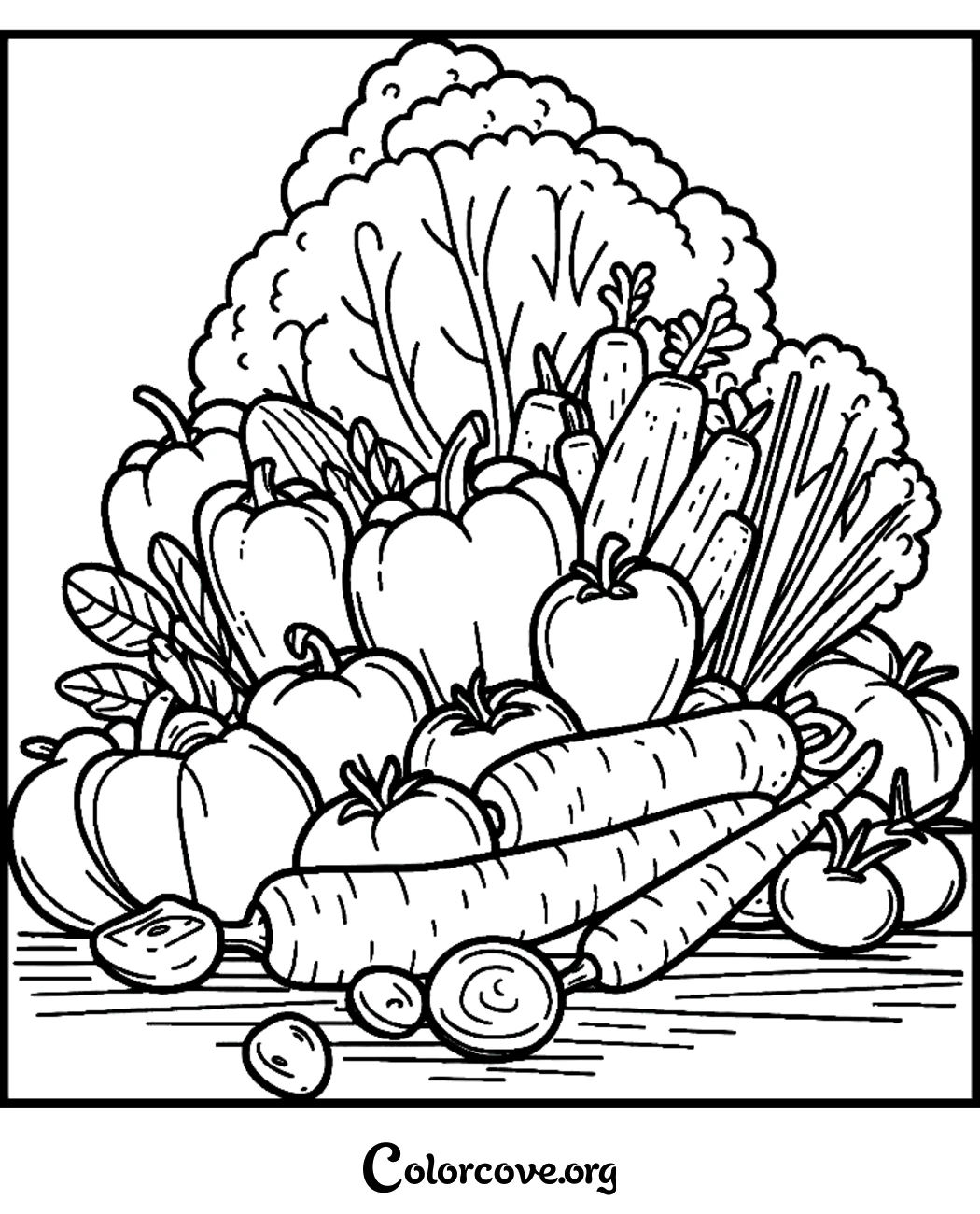 Encourage healthy eating habits with this beautiful vegetable-themed coloring page. Simply download and print this fun, educational activity for kids to enjoy at home or in the classroom.
