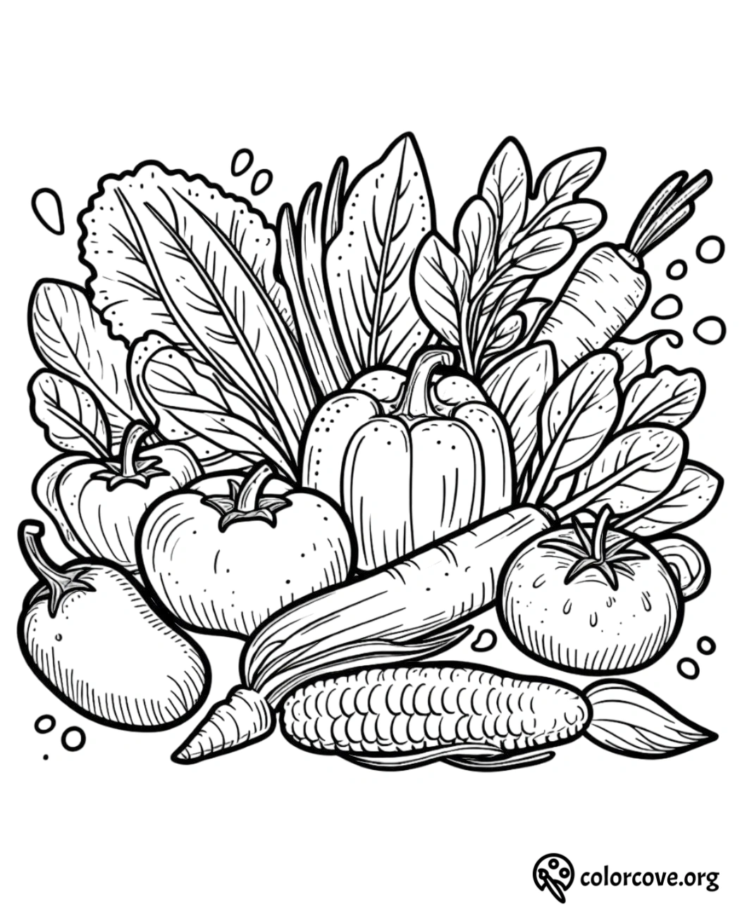 Coloring page of a fruit basket with apples, banana, grapes, and a strawberry. Perfect for kids' coloring activities.