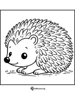 Cute hedgehog coloring page for kids with a simple design. Perfect for creative activities and animal-themed fun.