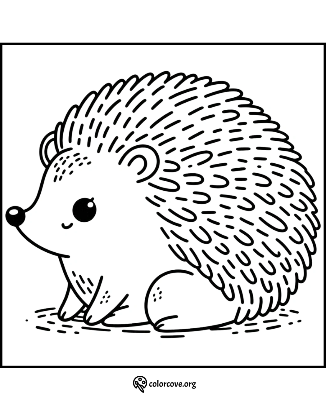 Cute hedgehog coloring page for kids | Print and color adorable animal designs | Free printable hedgehog coloring sheet