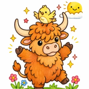 32 Highland Cow Coloring Pages: Fluffy Aesthetic Designs