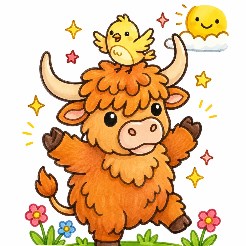 32 Highland Cow Coloring Pages: Fluffy Aesthetic Designs
