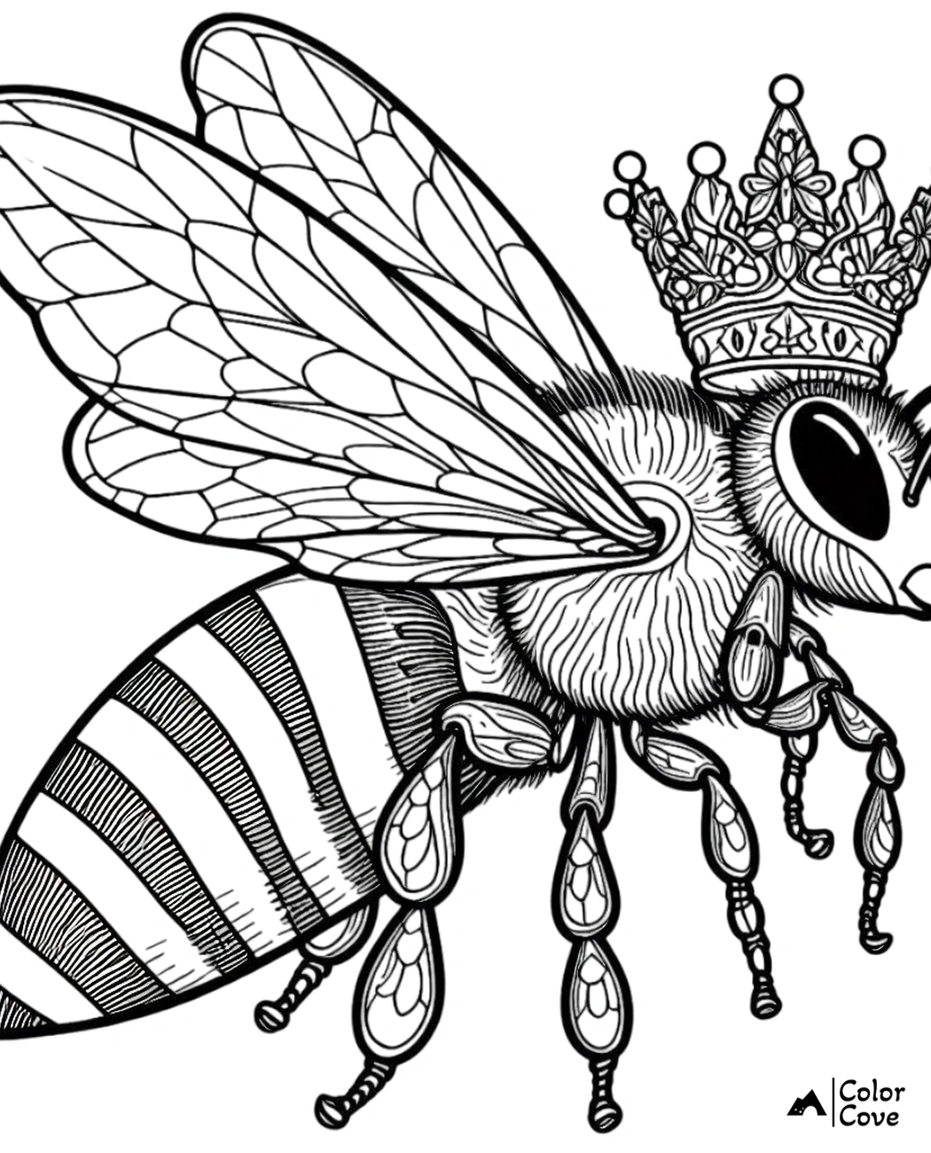 a bee with a crown