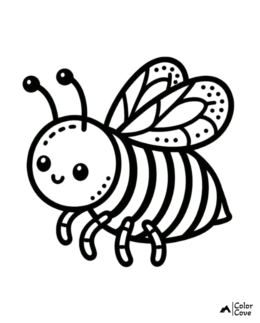 a black and white drawing of a bee