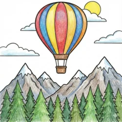 Dreamy Skies: 32 Free Hot Air Balloon Coloring Pages for Relaxation and Adventure Hot-Air-Balloon-Coloring-Pages-Feature-1