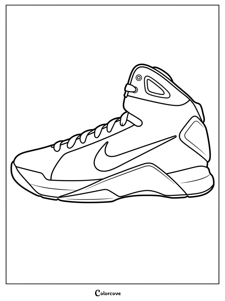 Page de coloriage de la Nike Hyperdunk sortie en 2008 et portée par Kobe Bryant