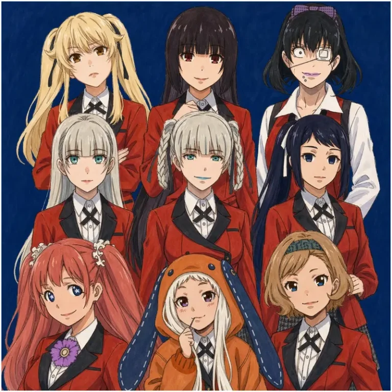 42 Kakegurui Coloring Pages: Hyakkaou Academy Sheets