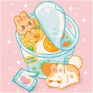 30 Dibujos de Fideos Kawaii para Colorear Gratis
