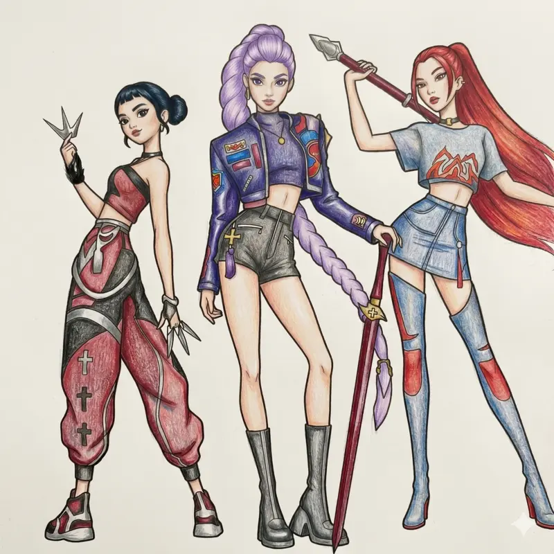 56 Kpop Demon Hunters Coloring Pages: Free Huntrix Fan Art