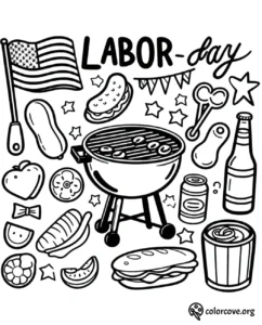 a black and white drawing of a barbecue grill