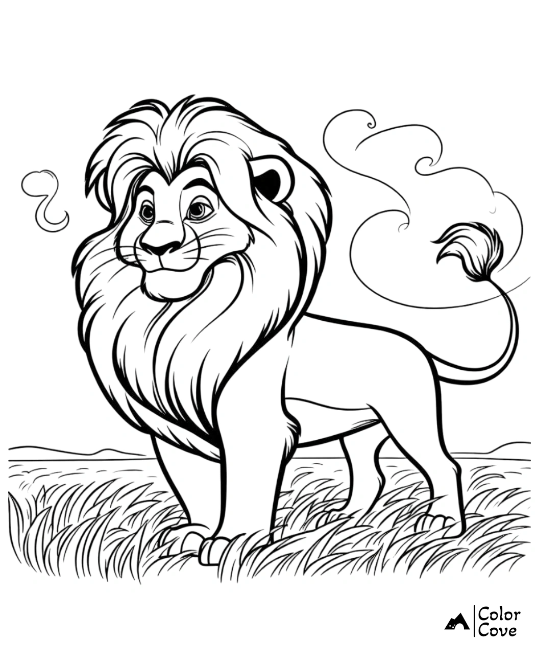 a cartoon of a lion