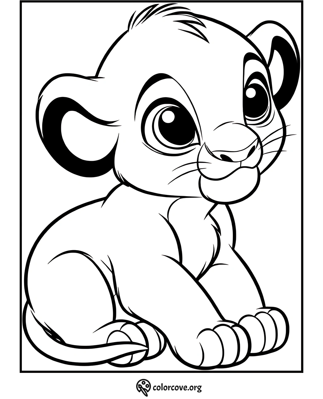 Cute Lion Cub Coloring Page - Printable PDF for Kids - Fun Activities and Crafts at ColorCove.org