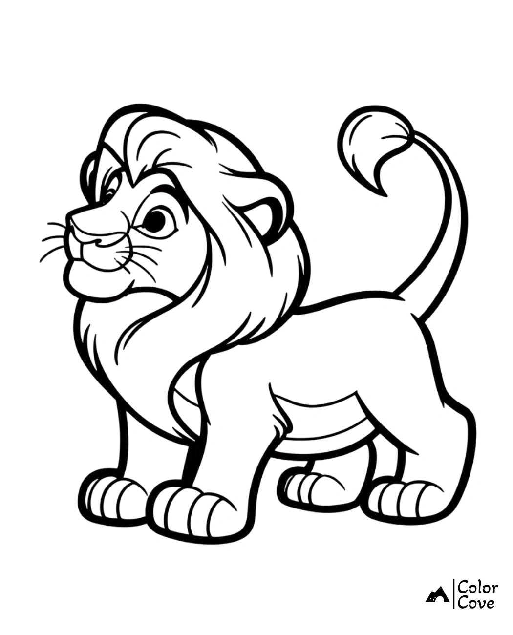 a cartoon of a lion