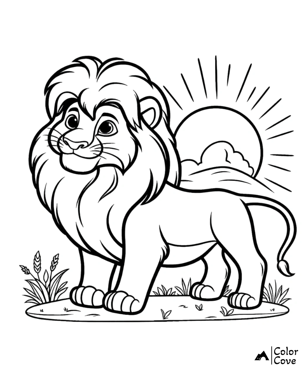 a cartoon of a lion