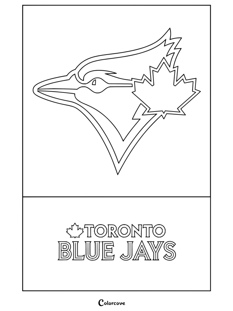 Dibujo para colorear de Toronto Blue Jays Logo 22 de la MLB para niños y adultos.