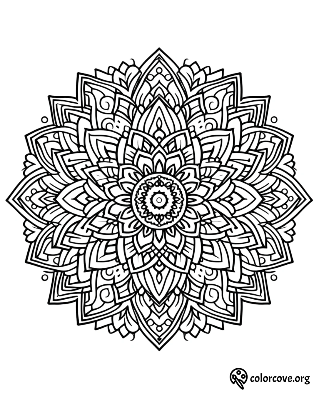 a black and white mandala