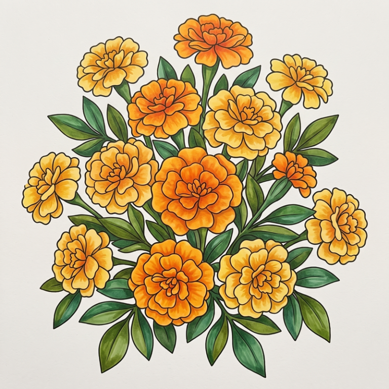 33 Marigold Coloring Pages: Vibrant Floral Art