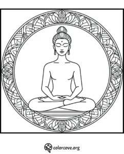 a drawing of a person sitting in a circle