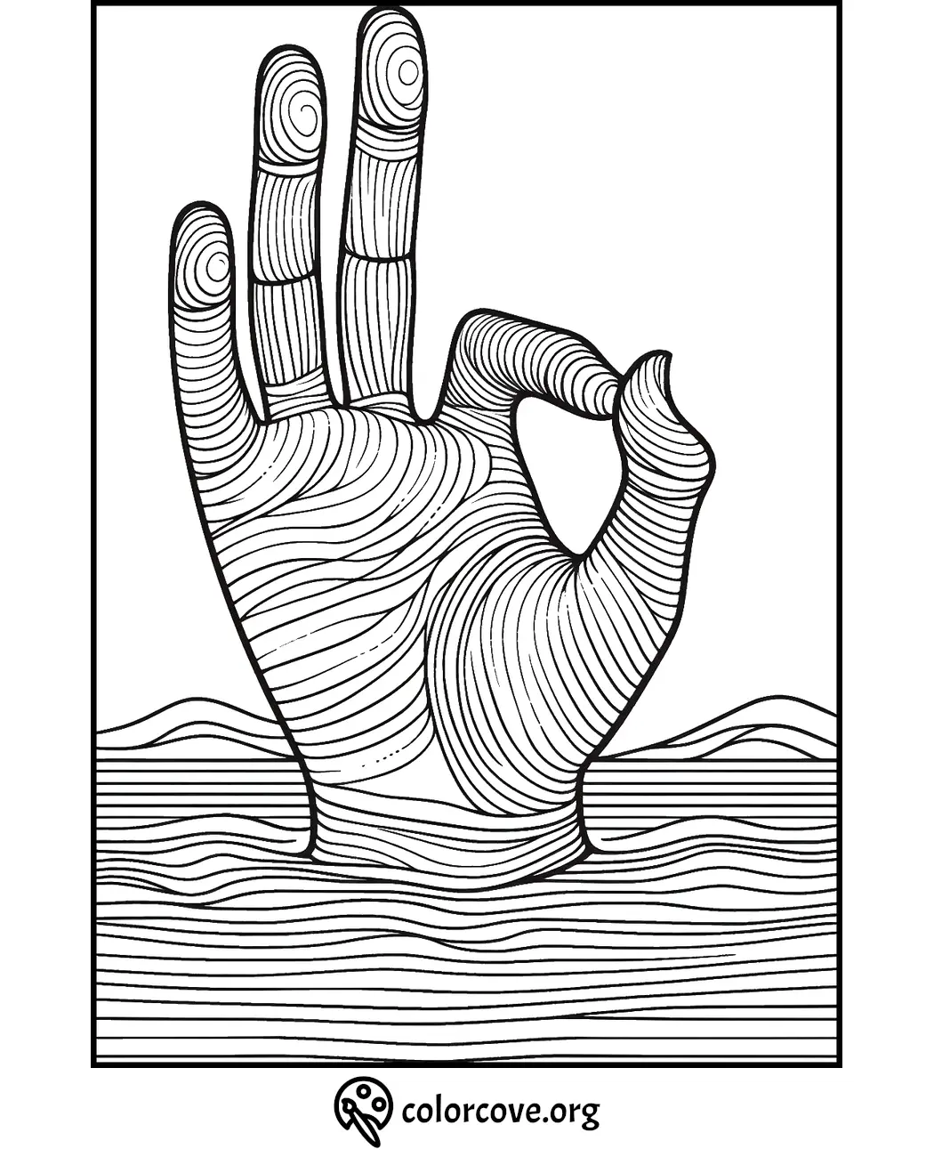 a hand with a hand gesture in the water