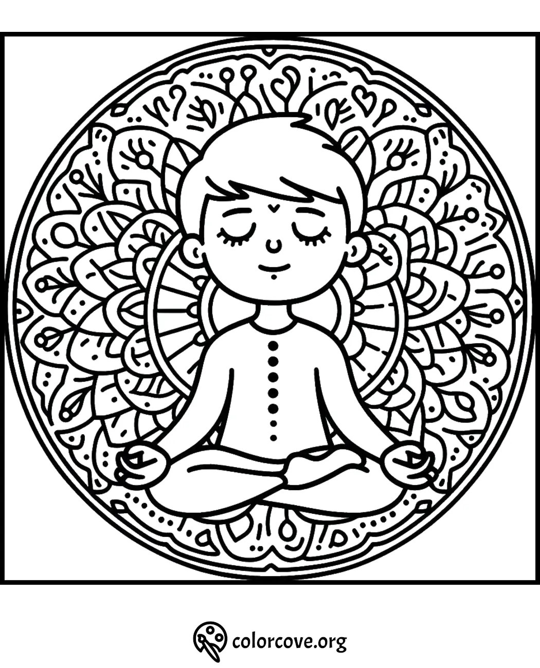 a drawing of a woman sitting in a lotus position