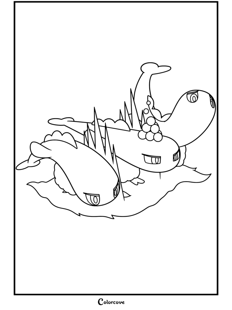 Coloriage de Méga Dondozo Forme Extensible en tant que Mega Pokemon.