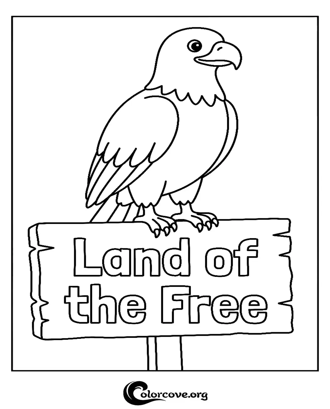 Celebrate patriotism with this fun and easy-to-print Land of the Free eagle coloring page. Perfect for children of all ages to enjoy at home or in the classroom.