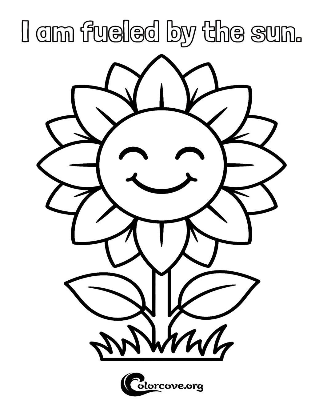 Brighten your day with this adorable happy sunflower coloring page. Download and print this fun nature-themed coloring sheet for free in seconds.